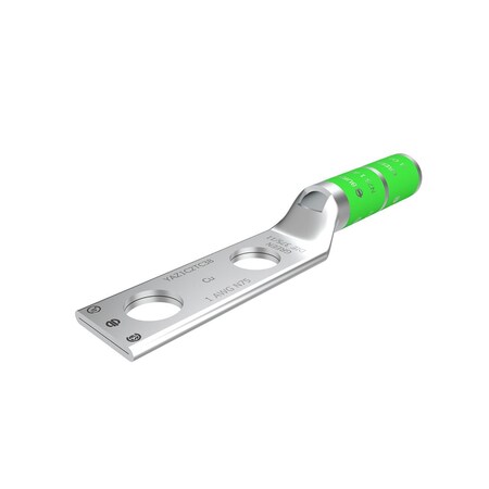 Burndy Cu Tubing HYLUG, 2 Holes with Inspection Window, #1 AWG Code, 75 Navy, YAZ1C2TC38